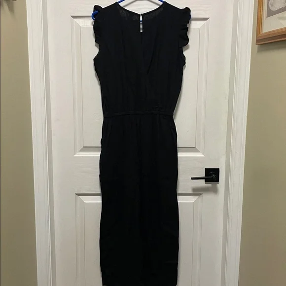 Old Navy | Black | Ruffle | Linen Blend |Sleeveless | Cropped | Romper  | Size S - Picture 7 of 16